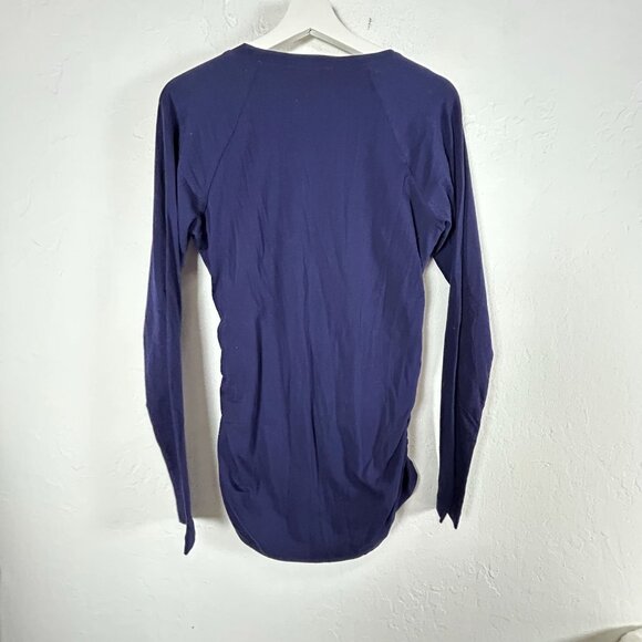 Cabi Womens Blueberry Wrap Top Large Long Sleeve Cotton Blend Stretch #131 New - Picture 2 of 8